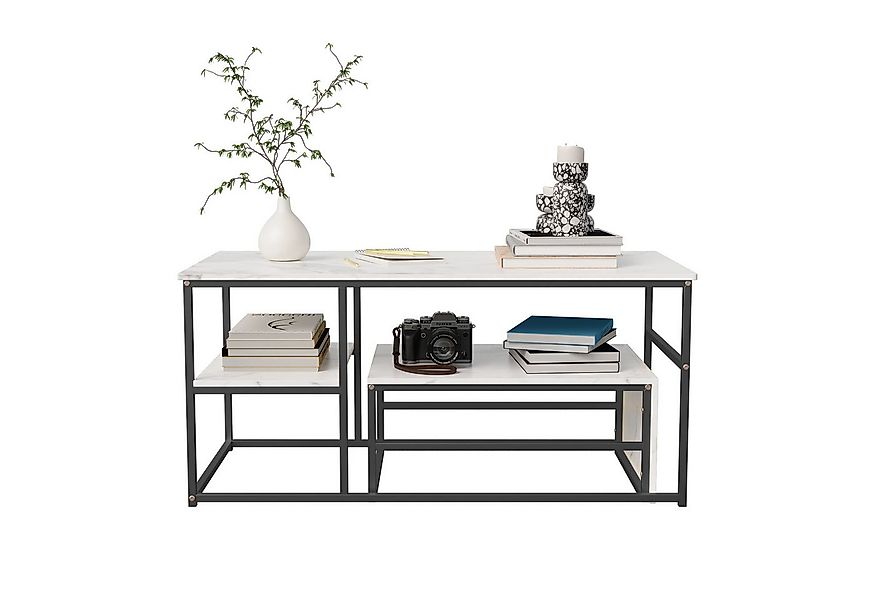 Gdood Couchtisch Rechteck Satztisch Beistelltisch stapelbarer Sofatisch (2- günstig online kaufen