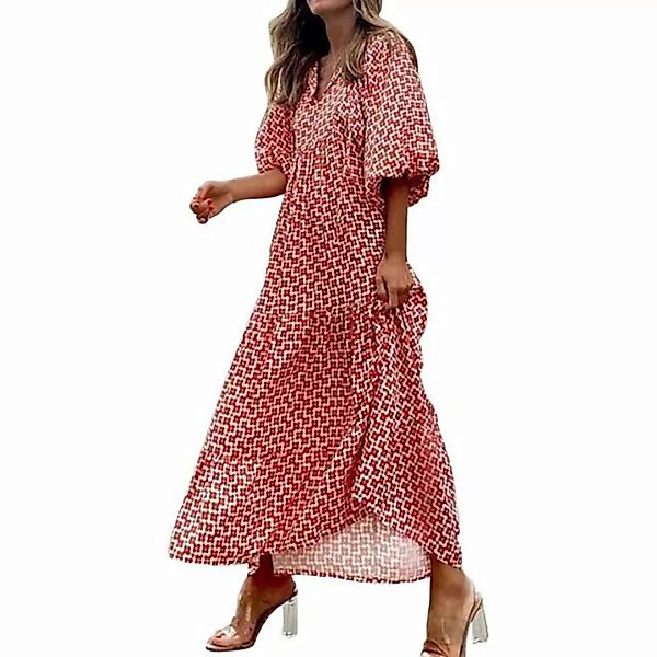 KIKI Blusenkleid Sommerkleid Leicht Lange Freizeitkleider Sommer Strand Max günstig online kaufen