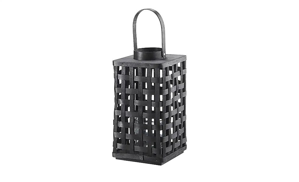 HOME STORY Laterne   ¦ schwarz ¦ Holz,Glas ¦ Maße (cm): B: 19 H: 35 T: 19.0 günstig online kaufen