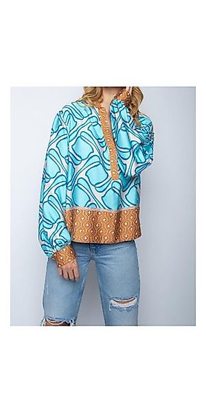 Emily Van Den Bergh Hemdbluse Bluse EMILY VAN DENH BERGH aqua cognac günstig online kaufen