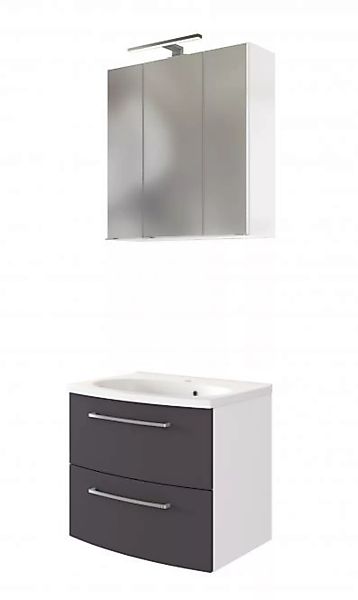 Waschtisch-Set 60 GENUA von Held Möbel Weiß / Grau matt günstig online kaufen