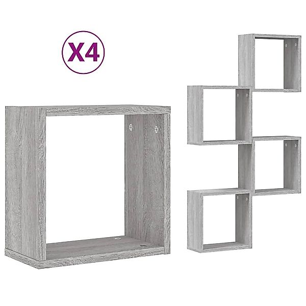 vidaXL Regal Würfelregale 4 Stk. Grau günstig online kaufen