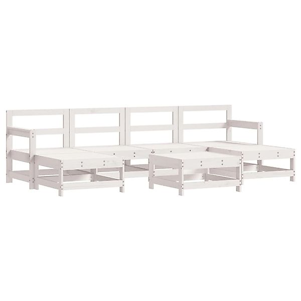 vidaXL 7-Tlg Garten-Lounge-Set Weiß Massivholz Kiefer 3186383 günstig online kaufen