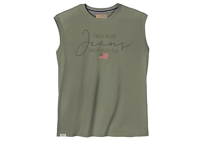 redfield Muscleshirt Redfield Übergrößen Muskelshirt Print Jeans oliv günstig online kaufen