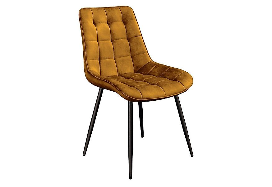 riess-ambiente Esszimmerstuhl ROADSTAR senfgelb / schwarz - Samt, Metallbei günstig online kaufen