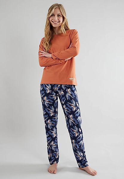 TOM TAILOR Pyjama "Manila", 2 Stk. mit Muster, Langarm, Rundhalsausschnitt, günstig online kaufen
