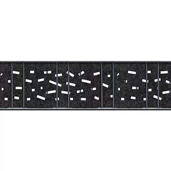 zaunzu Sichtschutz Design Vlies Criss Cross für Doppelstabmatten Schwarzgra günstig online kaufen