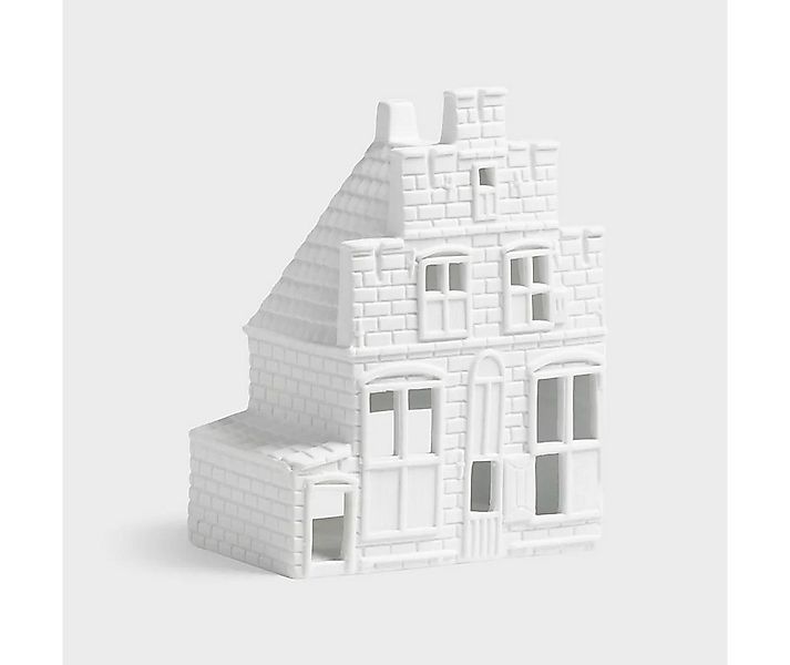 &Klevering Teelichthalter Lichthaus Grachtenhaus Vermeer Keramik Weiß, Deta günstig online kaufen
