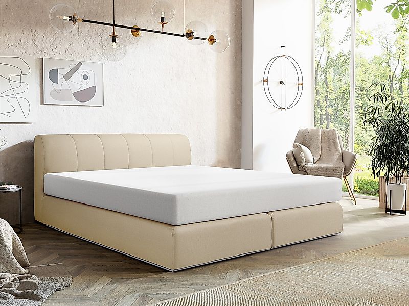 Boxspringbett mit Kopfteil + Lattenrost mit LED-Beleuchtung + Matratze - 16 günstig online kaufen