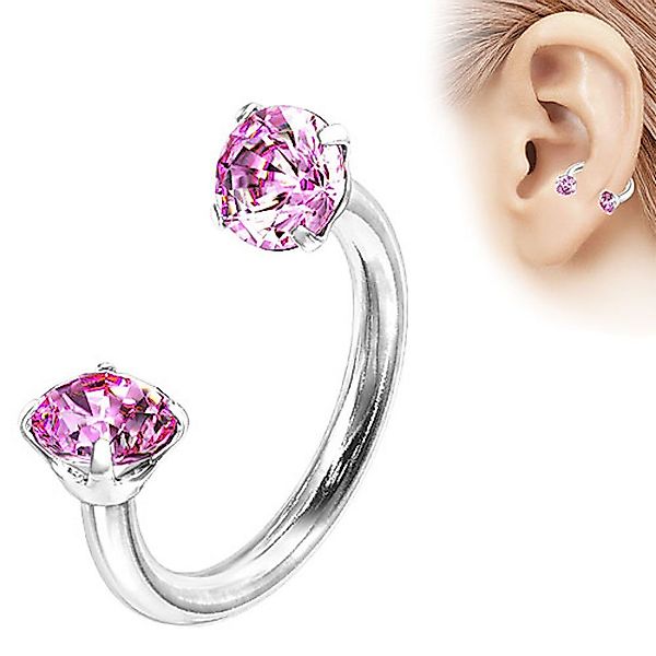 Taffstyle Piercing-Set Lippen Nasen Hufeisen Kristall günstig online kaufen