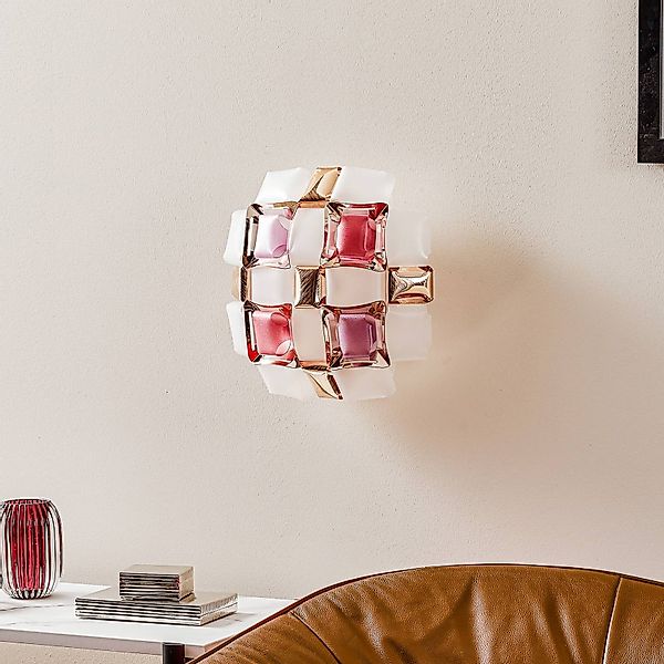 Slamp Mida Wandleuchte, 32x32 cm, rosé/weiß günstig online kaufen