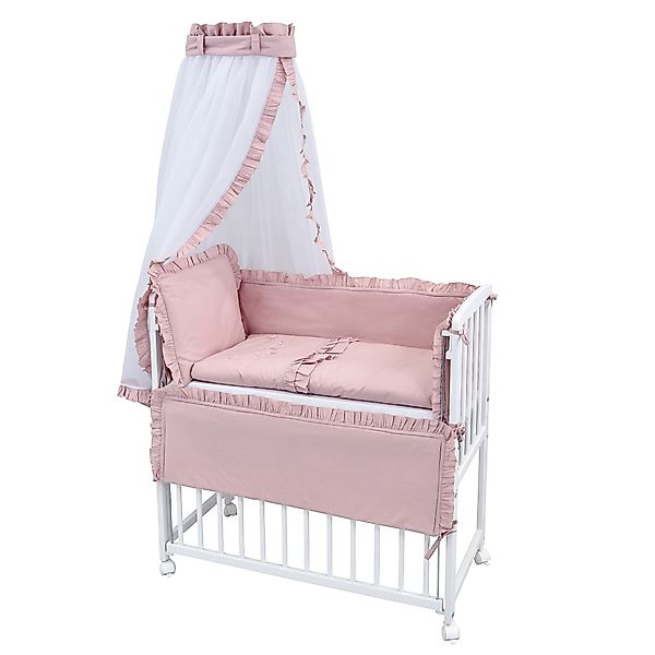 Baby-Delux Beistellbett Babybett Royal Rosa Rüsche, günstig online kaufen