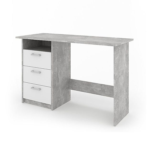 Vicco Schreibtisch Meiko, Weiß/Beton, 120 x 50 cm günstig online kaufen