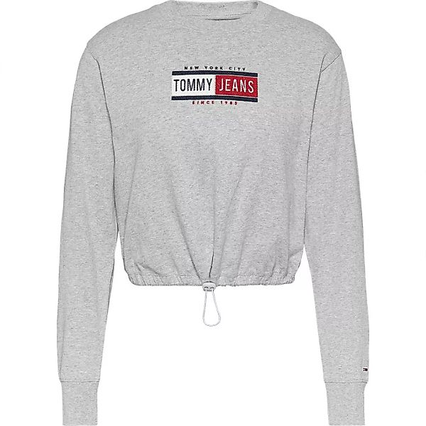 Tommy Jeans Drawcord Timeless Tommy 2 Langarm-t-shirt XS Light Grey Heather günstig online kaufen