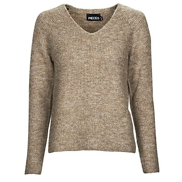 pieces V-Ausschnitt-Pullover PCELLEN LS V-NECK KNIT NOOS BC mit Wolle günstig online kaufen