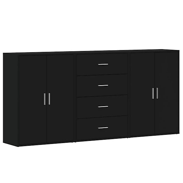 vidaXL Sideboards 3 Stk Schwarz 60x31x84 cm Holzwerkstoff 3276575 günstig online kaufen
