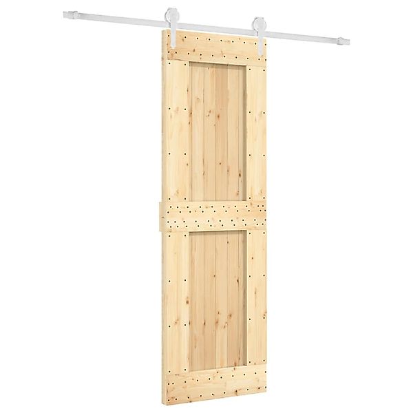 vidaXL Schiebetür mit Beschlag 70x210 cm Massivholz Kiefer 3203260 günstig online kaufen
