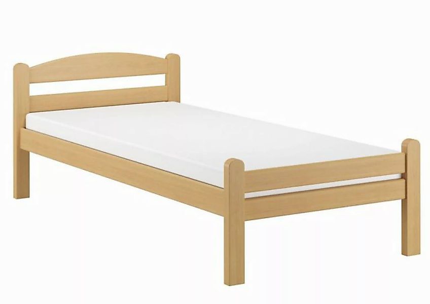 ERST-HOLZ Bett Einzelbett Gästebett massiv Buche Natur 90x200, Buchefarblos günstig online kaufen