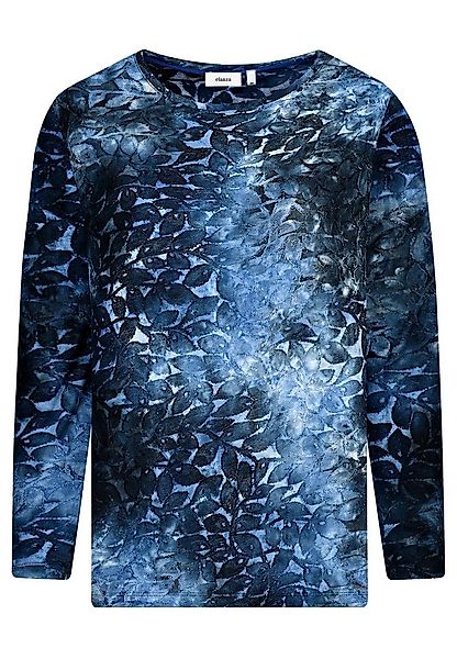 elanza T-Shirt Shirt mit Blättermuster in Blau (1-tlg) günstig online kaufen