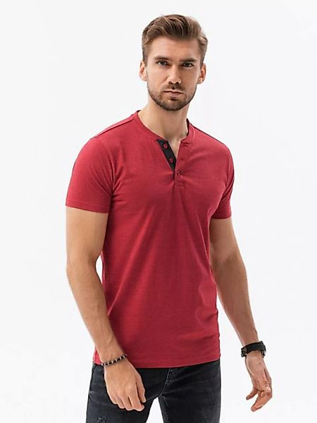 OMBRE T-Shirt Einfarbiges Herren-T-Shirt - rot meliert S1390 M günstig online kaufen