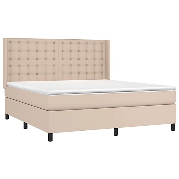 vidaXL Boxspringbett mit Matratze & LED Cappuccino-Braun 160x200cm 3139396 günstig online kaufen
