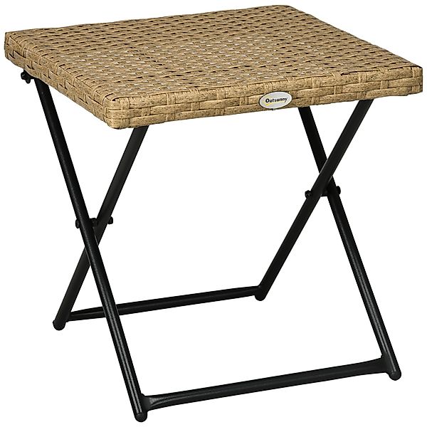 Outsunny Gartentisch Polyrattan Gartentisch klappbar Couchtisch günstig online kaufen