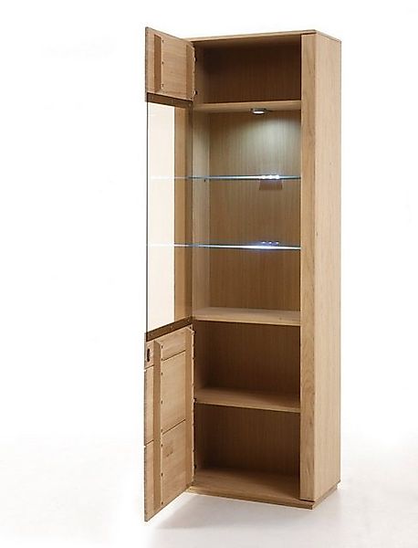 expendio Vitrine Senta 4 Eiche bianco teilmassiv 69x209x38 vormontiert mit günstig online kaufen