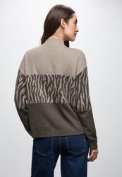 STREET ONE Rundhalspullover mit Animal-Print und günstig online kaufen