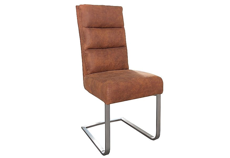 riess-ambiente Freischwinger COMFORT vintage hellbraun / silber, Esszimmer günstig online kaufen