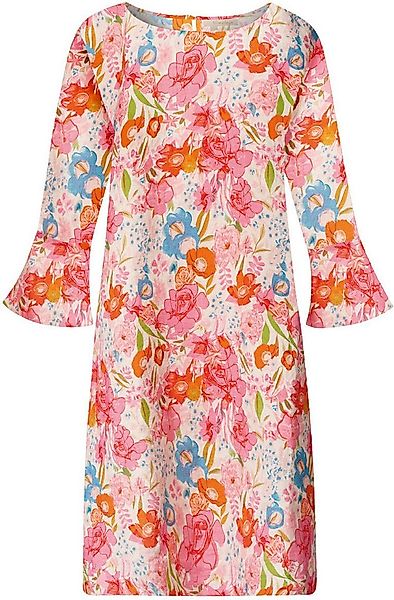 Himalaya Clothing Tunikakleid Kleid Damen aus Leinen mit verspieltem Rosenm günstig online kaufen