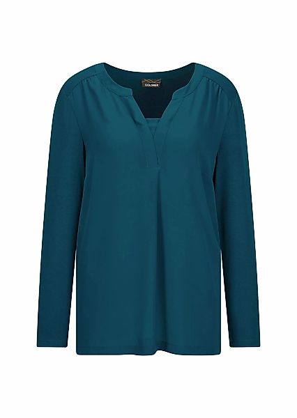 GOLDNER Kurzarmbluse "Elegantes Chiffonshirt mit Jersey-Details" Schlitz günstig online kaufen