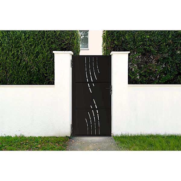 Casanoov Stahltor 1 M Nali Veleta H 200 Cm Mattschwarz & 2 Dario Stahlpfost günstig online kaufen