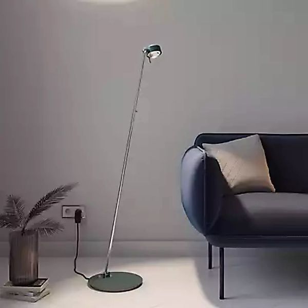Top Light Puk Floor Mini Single Stehleuchte LED, schwarz matt/chrom - Linse günstig online kaufen