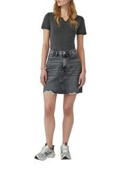 QS T-Shirt in Ripp-Optik und mit günstig online kaufen