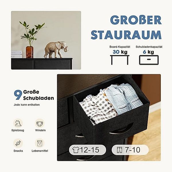 DUMOS Stoffschrank Kommode mit 9 SchubladenIdeal für Schlafzimmer, Wohnzimm günstig online kaufen