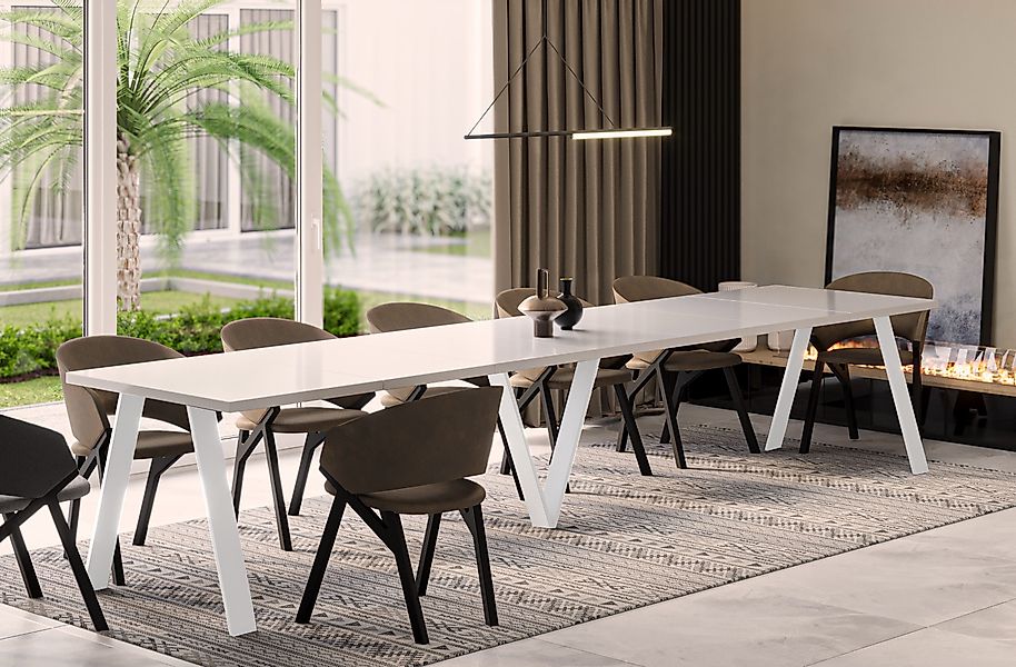 Endo Esstisch Lungo White XXL 130-405 günstig online kaufen