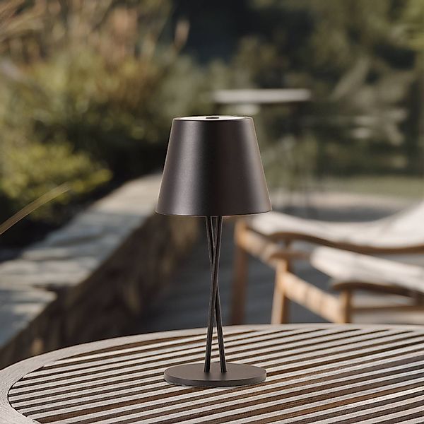 Lindby LED-Akkutischleuchte Janea CROSS, schwarz, Metall günstig online kaufen