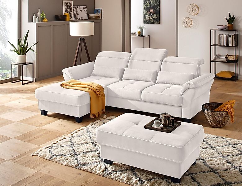 Home affaire Ecksofa »Solvei L-Form« mit Recamierenabschluß und Sitztiefenv günstig online kaufen