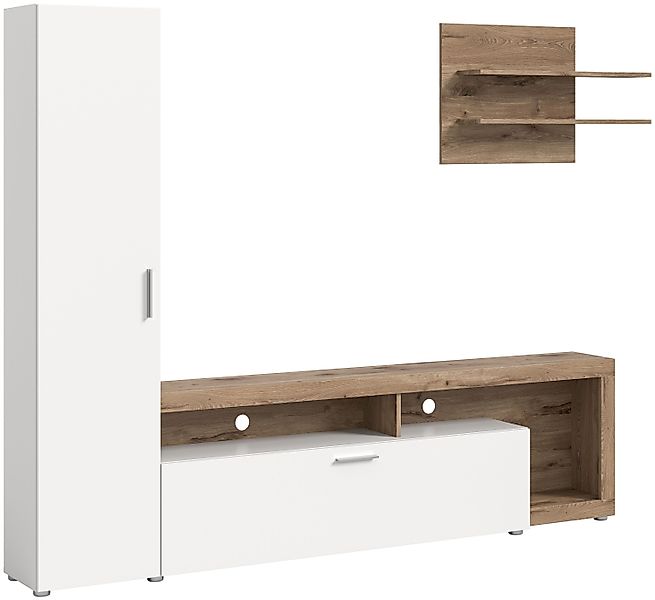 xonox.home Wohnwand Cross, Weiß Melamin Modern günstig online kaufen