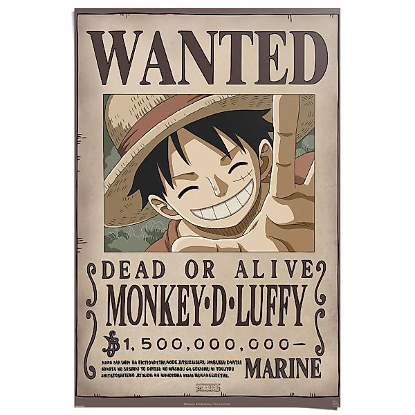 Reinders Poster "One Piece - wanted Luffy" günstig online kaufen