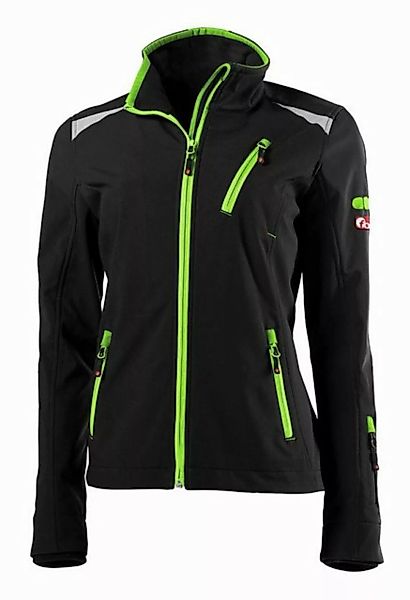 fortis Softshelljacke Damen twenty-four, schwarz/hellgrün, Größe XL günstig online kaufen