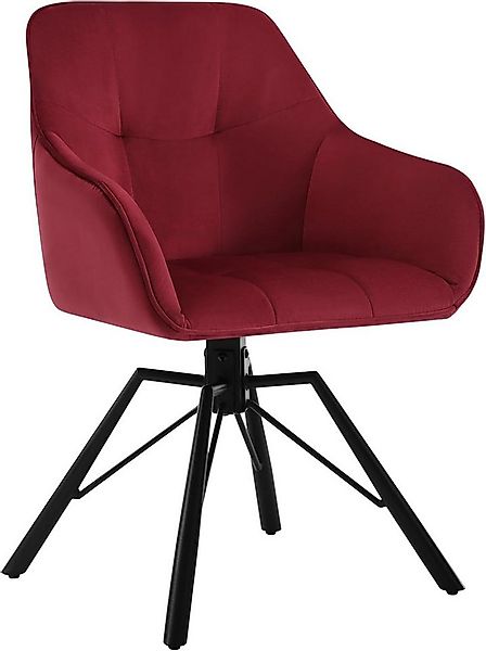 Woltu 4-Fußstuhl (1 St), drehbar Esszimmerstuhl mit Armlehnen Rückenlehne günstig online kaufen