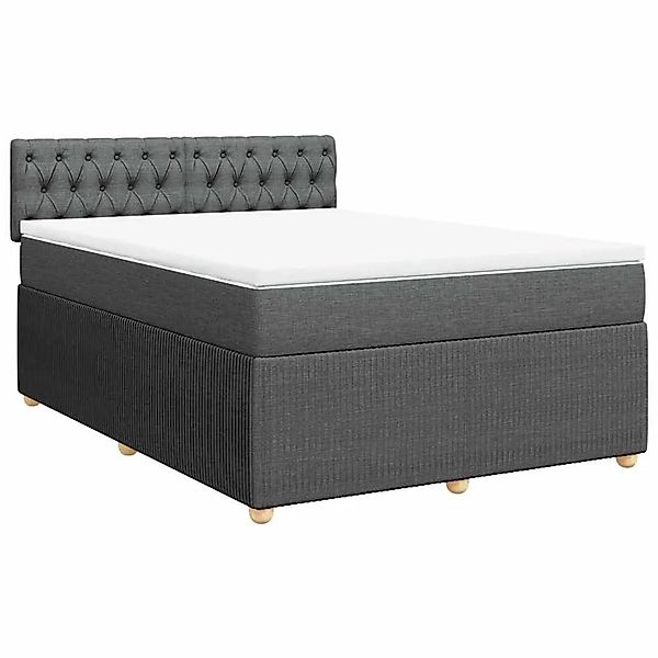vidaXL Boxspringbett mit Matratze Dunkelgrau 160x200 cm Stoff 3287515 günstig online kaufen