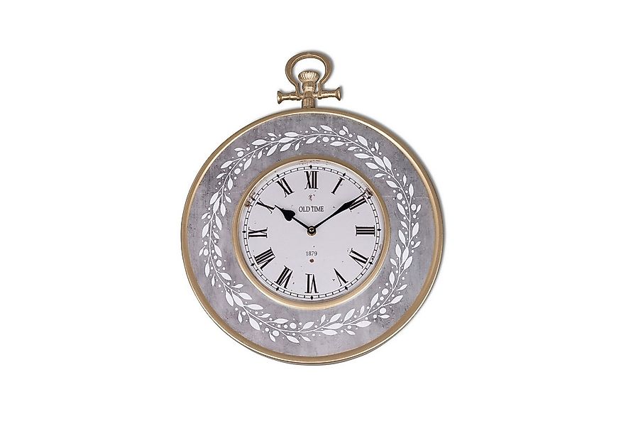 formano Wanduhr Wanduhr grau antik mit Ranke 38 cm (analog batteriebetriebe günstig online kaufen