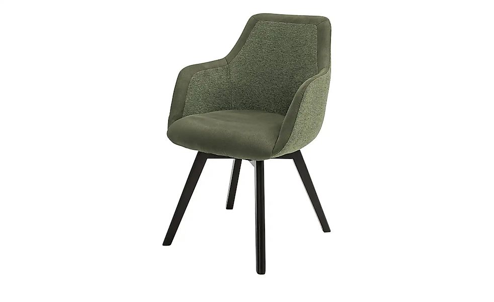 Dine + Mine Armlehnstuhl mit Massivholzgestell Corby ¦ grün ¦ Maße (cm): B: günstig online kaufen