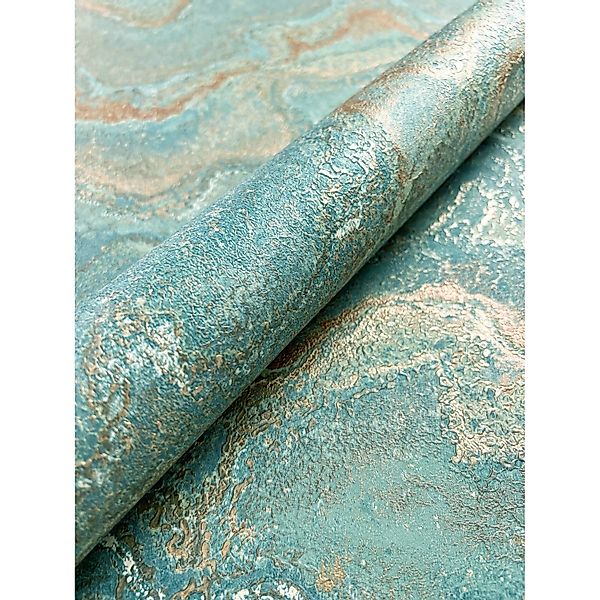 Newroom Vliestapete Dione Turquoise Marmor Modern FSC® günstig online kaufen