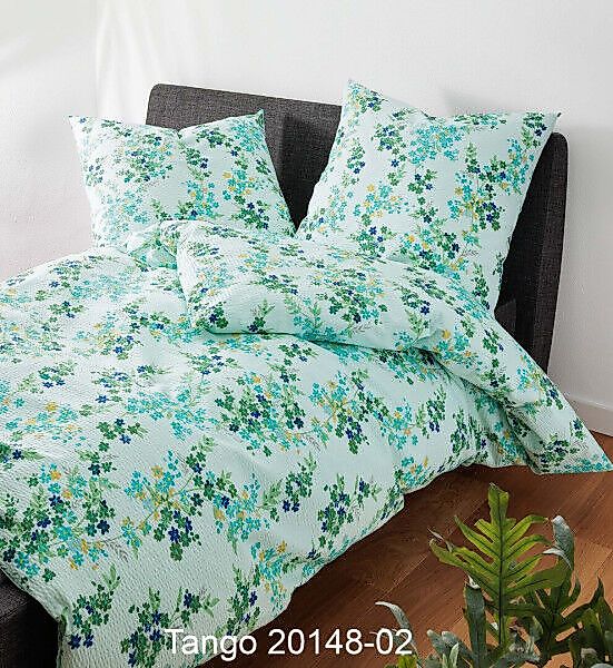 Janine Janine Mako-Soft-Seersucker Bettwäsche TANGO 20148 grün royalblau Gr günstig online kaufen