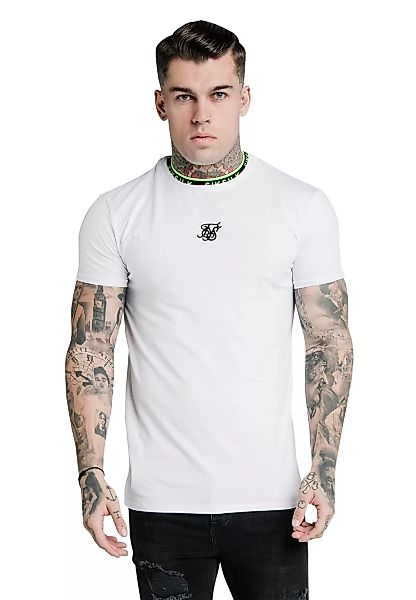 SikSilk T-Shirt Herren STRAIGHT HEM TAPE COLLAR GYM TEE SS-16641 White günstig online kaufen