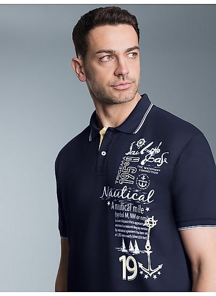 Trigema Poloshirt TRIGEMA Poloshirt mit maritimem Printmotiv (1-tlg) günstig online kaufen