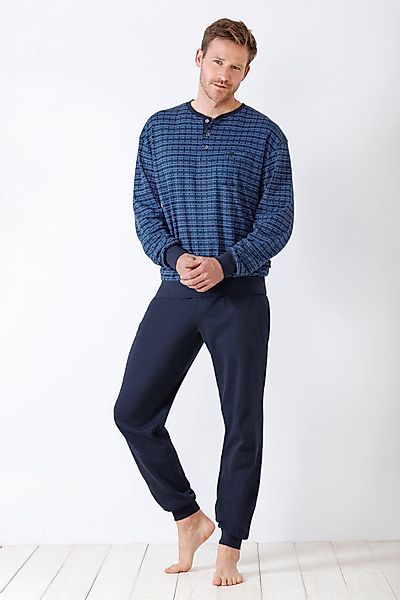 Hajo Schlafanzug Herren Schlafanzug mit Bündchen günstig online kaufen
